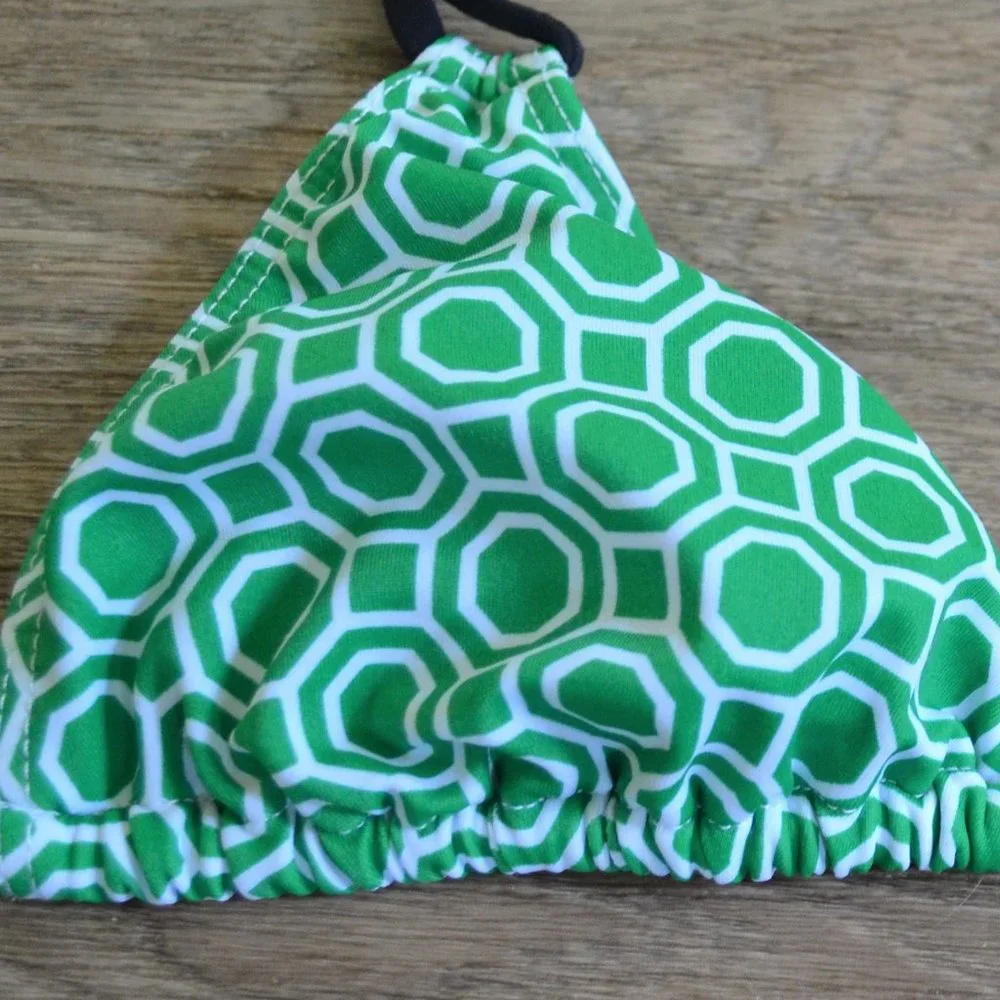 L *Space Green Triangle Bikini Top Sixe Extra Small